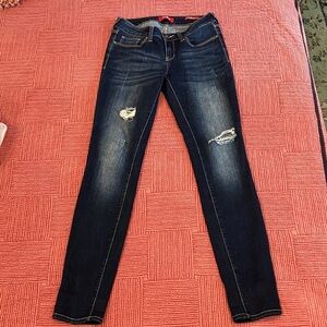 Guess W30L32.75 Dark Blue distressed med rise curvy Sienna Skinny Jeans